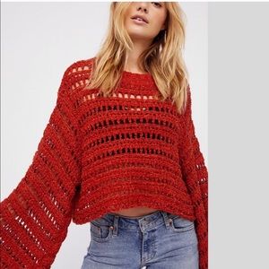 ✨🧶✨FREE PEOPLE Caught Up Crochet Bell Sleeve ✨🧶✨